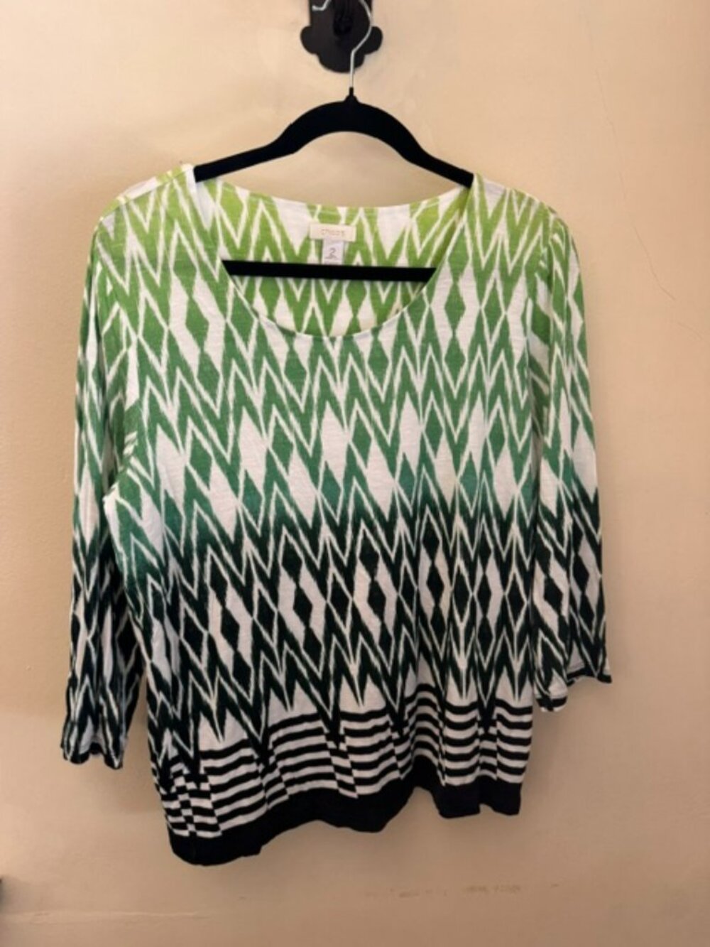 Chico's Green and Blue blouse